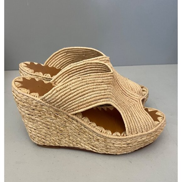 Carrie Forbes $398 Lina Cutout Slide Wedge Sandals Size 40 - Picture 8 of 10